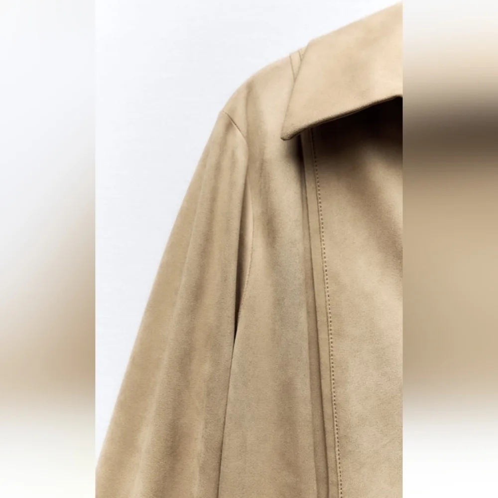 Zara Ruched Faux Suede Midi Dress Sz-XXL - Picture 6 of 9